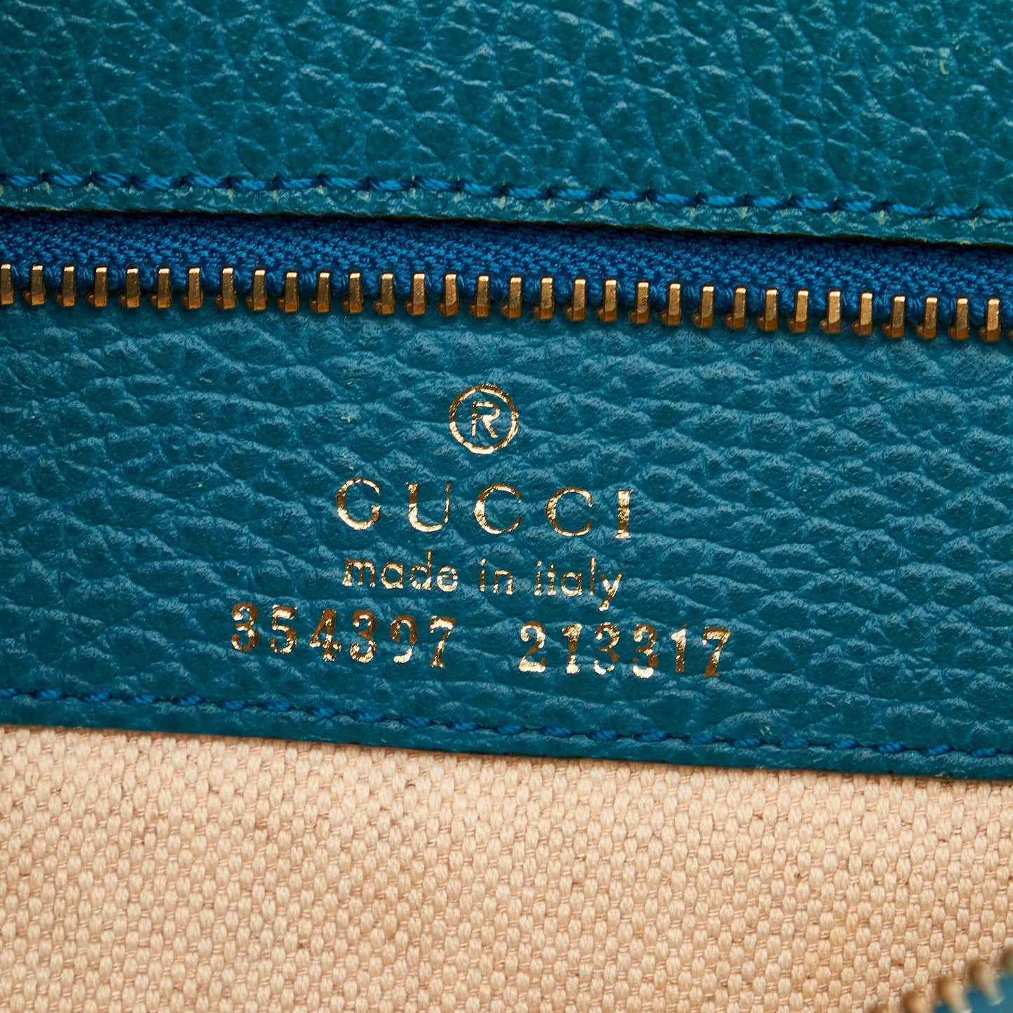 Blue Gucci Swing Leather Tote Bag