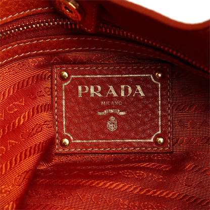 Prada Hobo Bag Orange Vitello Daino