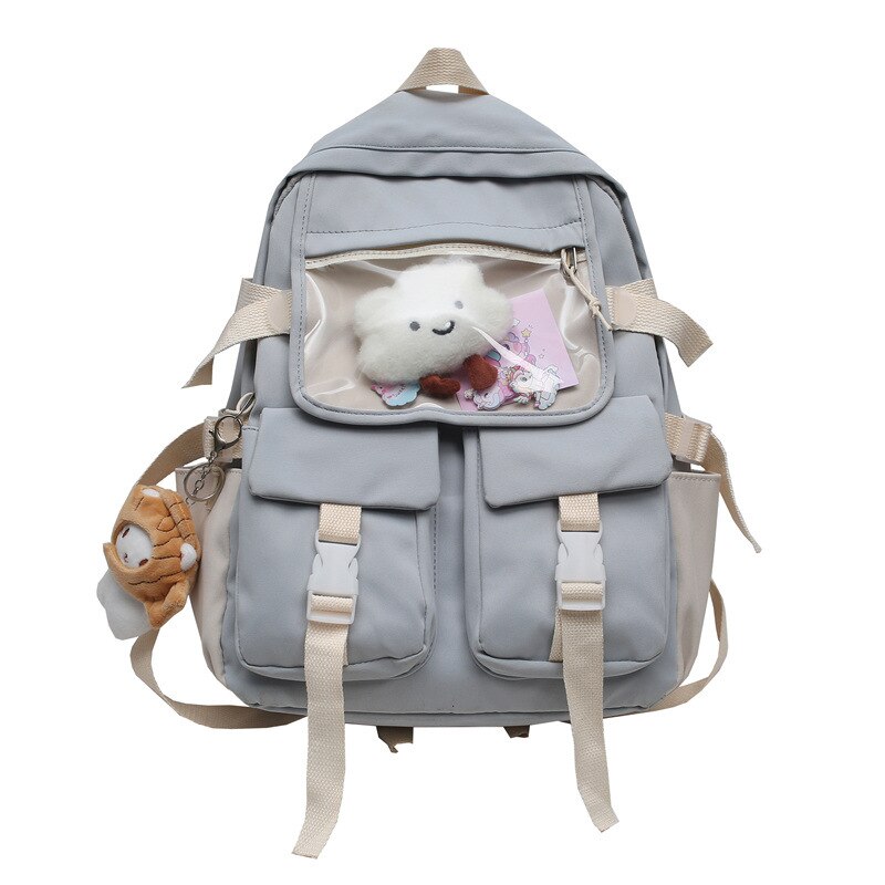 Student Laptop Backpack Cute  Book Schoolbag Women Kawaii Backpacks Harajuku Girl Mesh College Bag