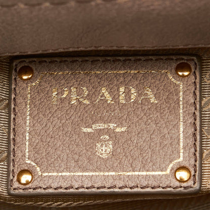 Prada Cervo Antik Frame Handbag Grey