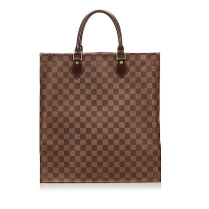 Brown Louis Vuitton Damier Ebene Sac Plat Tote Bag