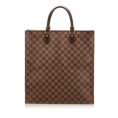 Brown Louis Vuitton Damier Ebene Sac Plat Tote Bag