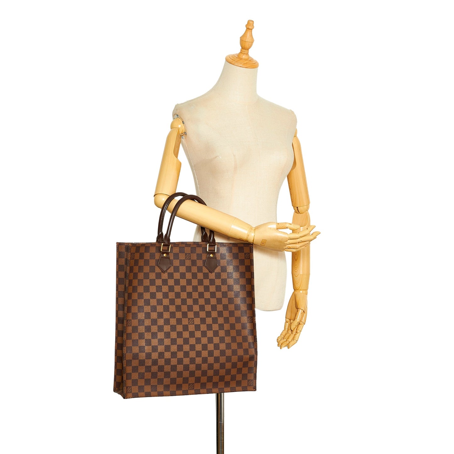 Brown Louis Vuitton Damier Ebene Sac Plat Tote Bag