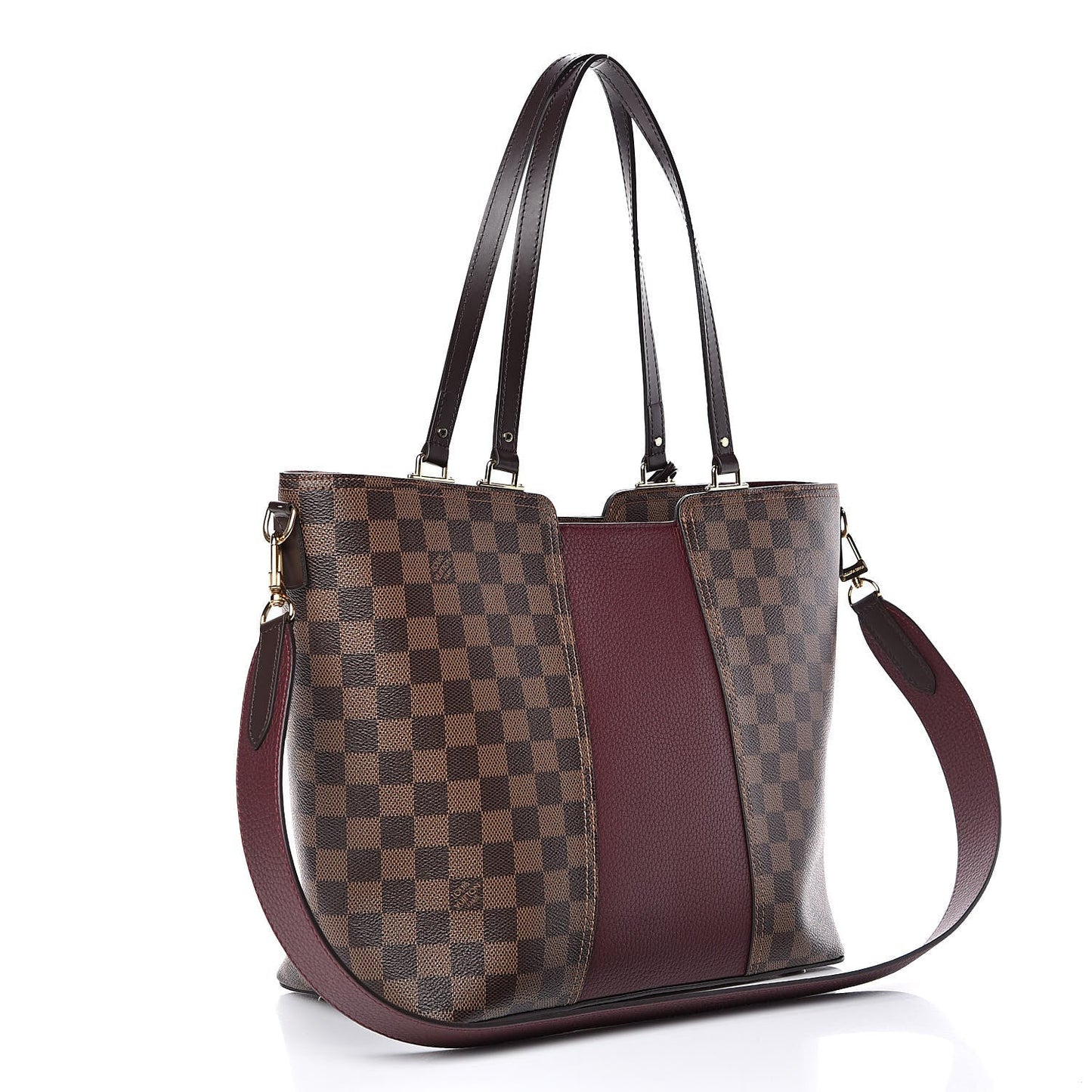 LOUIS VUITTON TAURILLON DAMIER EBENE TOTE JERSEY BORDEAUX