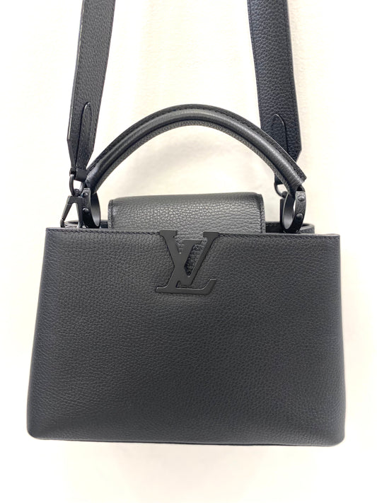 LOUIS VUITTON TAURILLON CAPUCINES BB IN MATTE BLACK