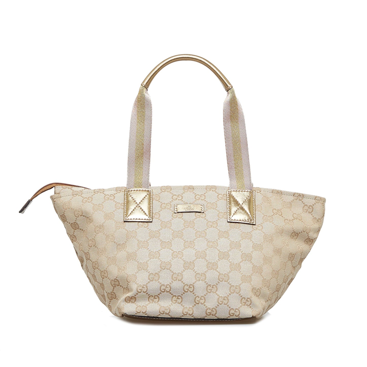 Brown Gucci GG Canvas Web Tote Bag