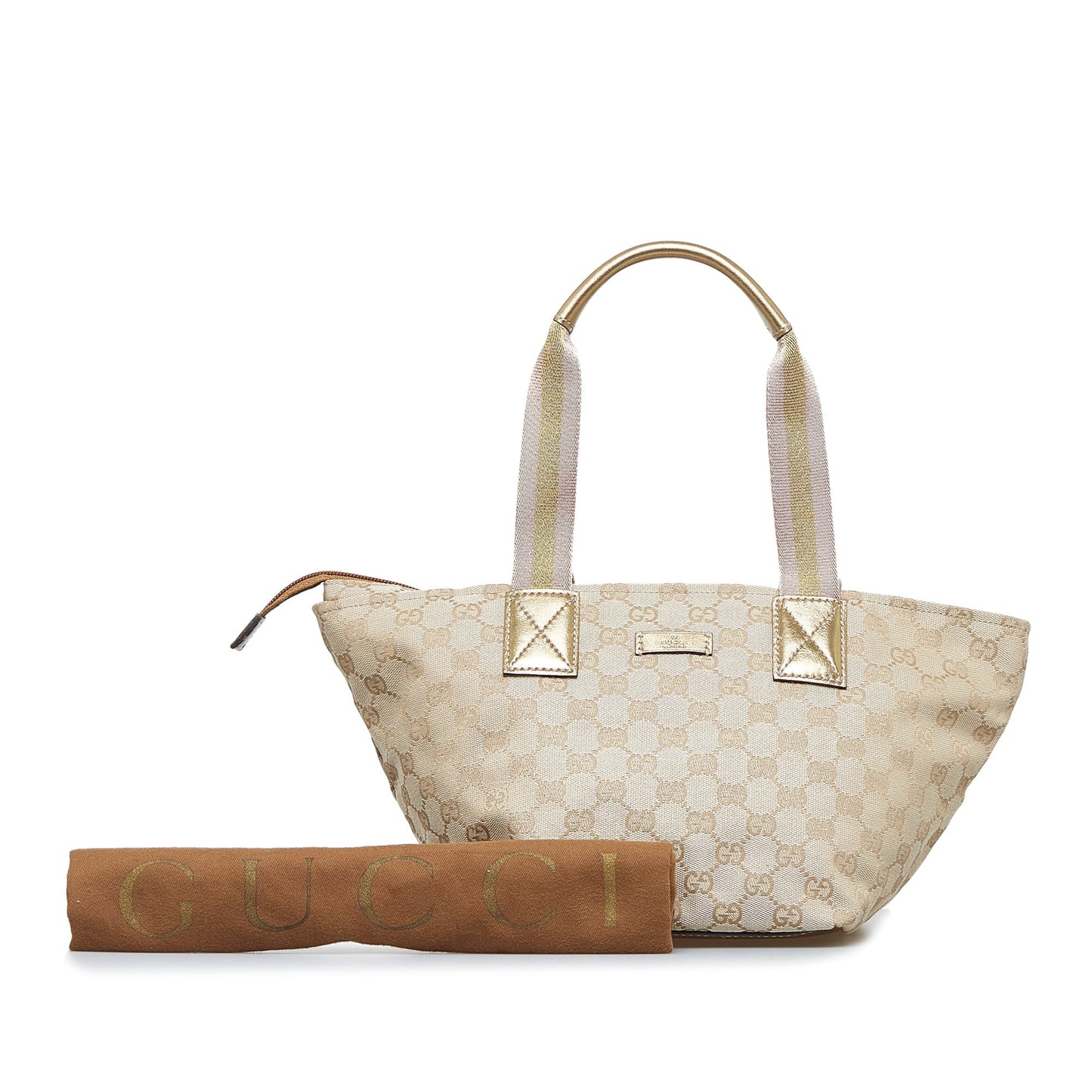 Brown Gucci GG Canvas Web Tote Bag