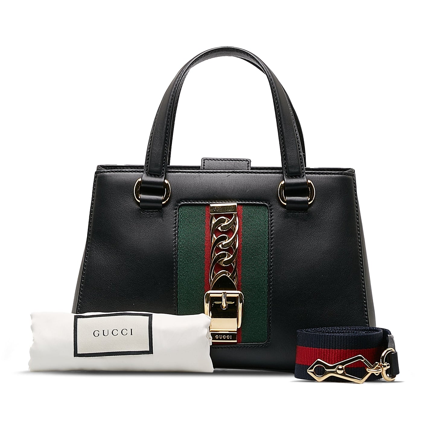 Gucci Sylvie Web Black Leather