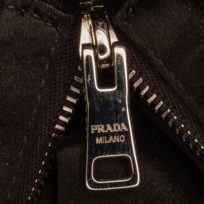 Prada Crystal Handbag Silver Satin