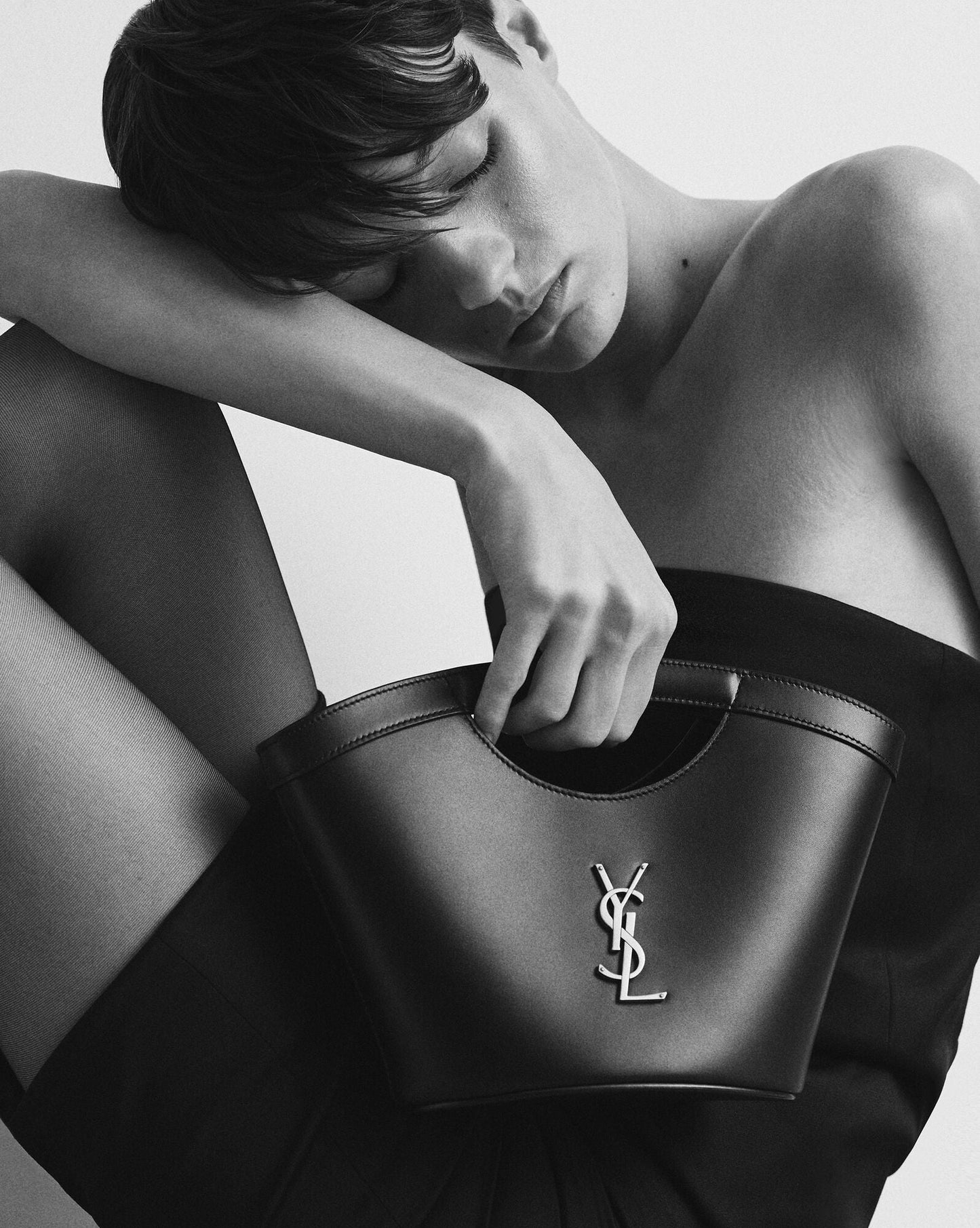 Saint Laurent Women Mini Leather Shopping Bag