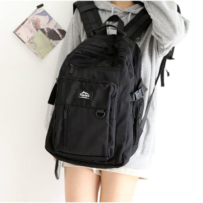 Gothslove Black Backpack for School Large Capacity Collegiate Backpack Waterproof Nylon Backpacks for Teens