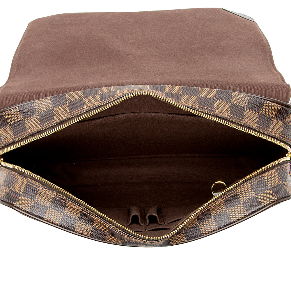 Louis Vuitton Damier Ebene Shelton MM Messenger Bag (SHF-21027)