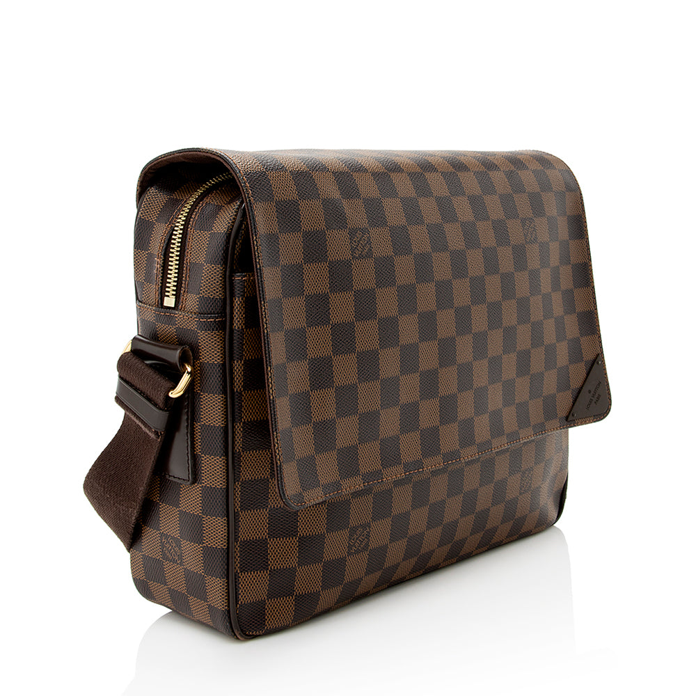 Louis Vuitton Damier Ebene Shelton MM Messenger Bag (SHF-21027)