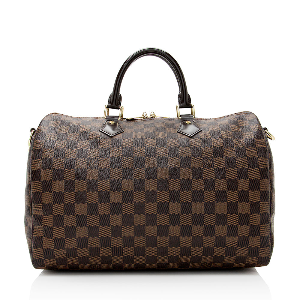 Louis Vuitton Damier Ebene Speedy Bandouliere 35 Satchel (SHF-22047)