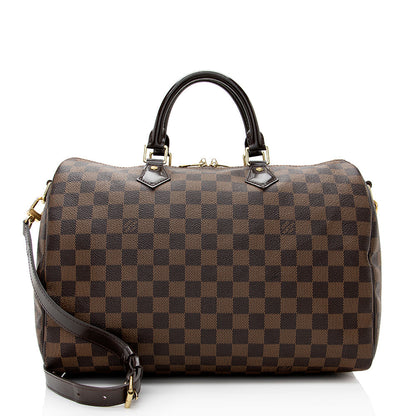 Louis Vuitton Damier Ebene Speedy Bandouliere 35 Satchel (SHF-22047)