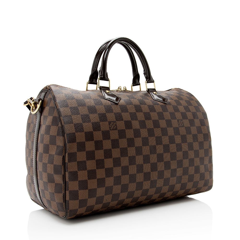 Louis Vuitton Damier Ebene Speedy Bandouliere 35 Satchel (SHF-22047)