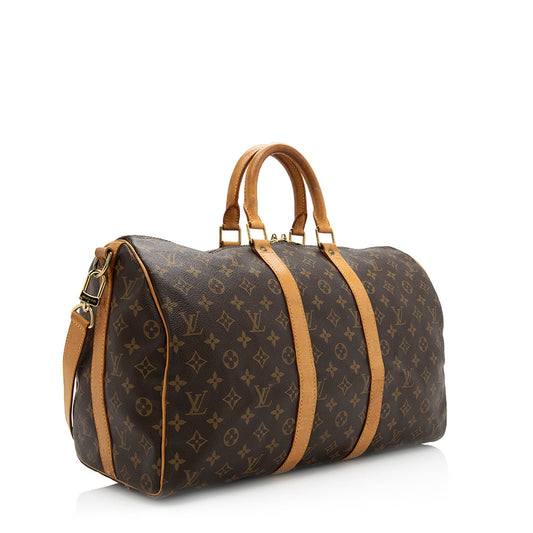 Louis Vuitton Vintage Monogram Canvas Keepall Bandouliere 45 Duffel Bag (SHF-20810)