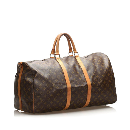 Louis Vuitton Monogram Keepall Bandouliere 55 (SHG-22726)