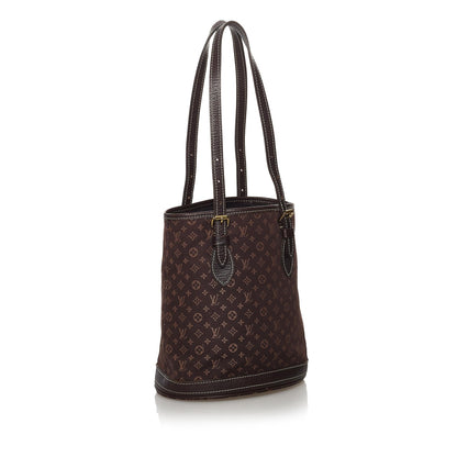 Louis Vuitton Monogram Mini Lin Bucket PM (SHG-32546)