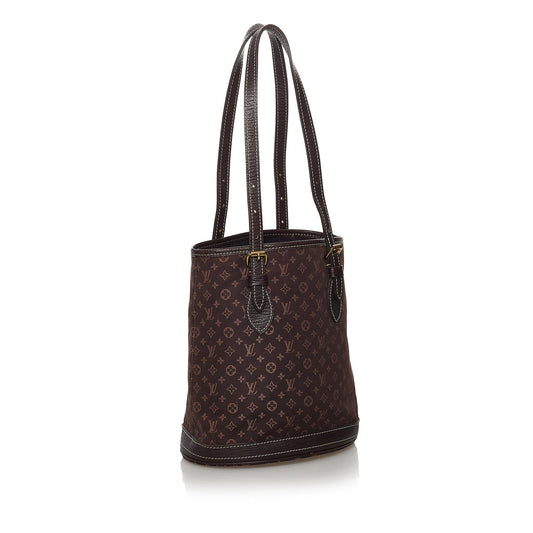 Louis Vuitton Monogram Mini Lin Bucket PM (SHG-32546)