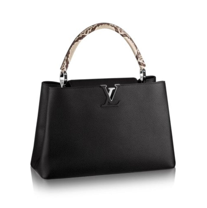 LOUIS VUITTON TAURILLON LEATHER & PYTHON SKIN CAPUCINES MM