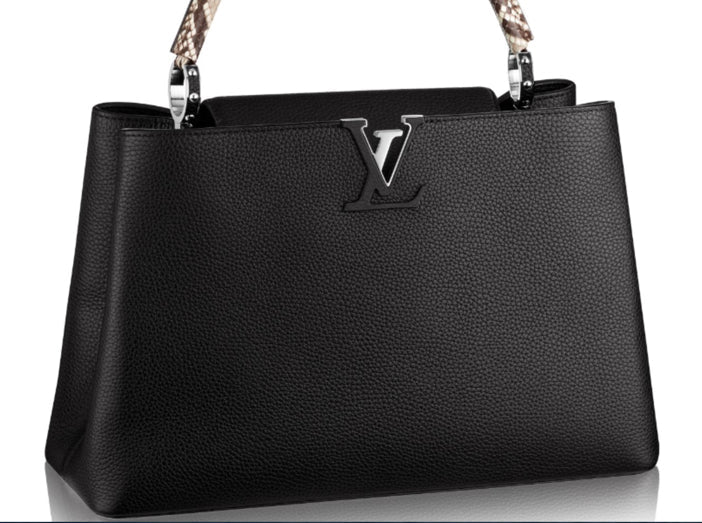 LOUIS VUITTON TAURILLON LEATHER & PYTHON SKIN CAPUCINES MM