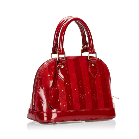 Louis Vuitton Vernis Rayures Alma BB (SHG-37060)