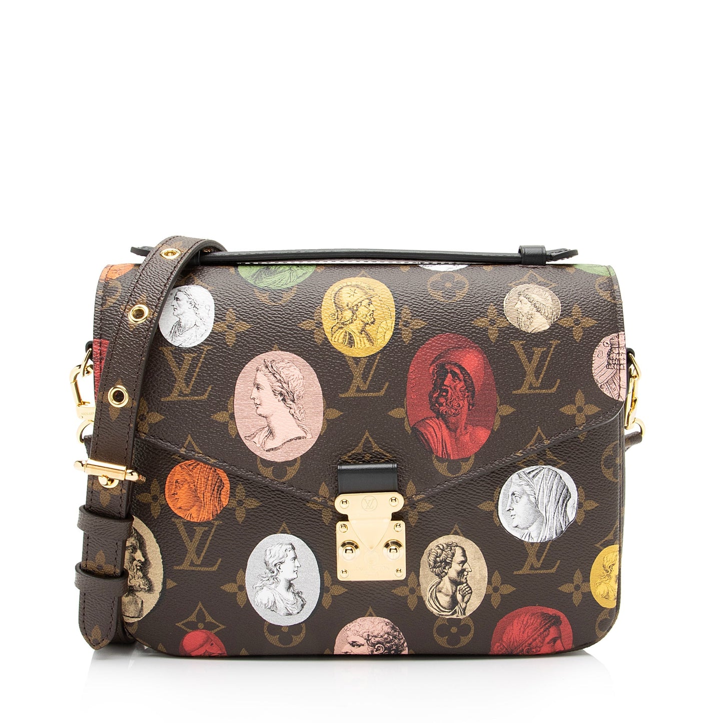 Louis Vuitton X Fornasetti Limited Edition Monogram Cameo Canvas Pochette Metis Shoulder Bag (SHF-23503)