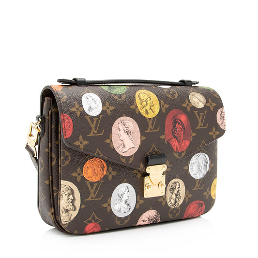 Louis Vuitton X Fornasetti Limited Edition Monogram Cameo Canvas Pochette Metis Shoulder Bag (SHF-23503)