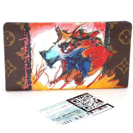 Louis Vuitton x Premium Label Monogram Canvas Art Limited Wolf Series 2019 Wallet LV-W0930P-0411