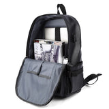 Gothslove Waterproof Laptop Backpack Men Black Leather Backpacks for Teenager Travel Casual Schoolbag