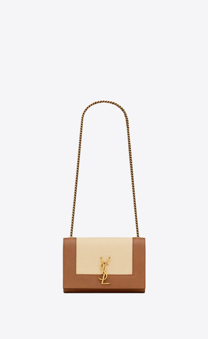 Saint Laurent Women Small Kate Cotton Blend Shoulder Bag