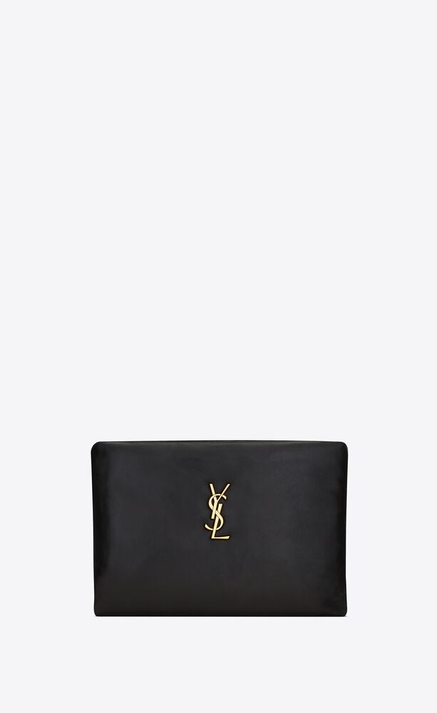 Saint Laurent Women Small Calypso Leather Pillow Pouch