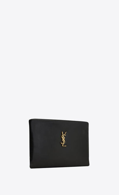 Saint Laurent Women Small Calypso Leather Pillow Pouch