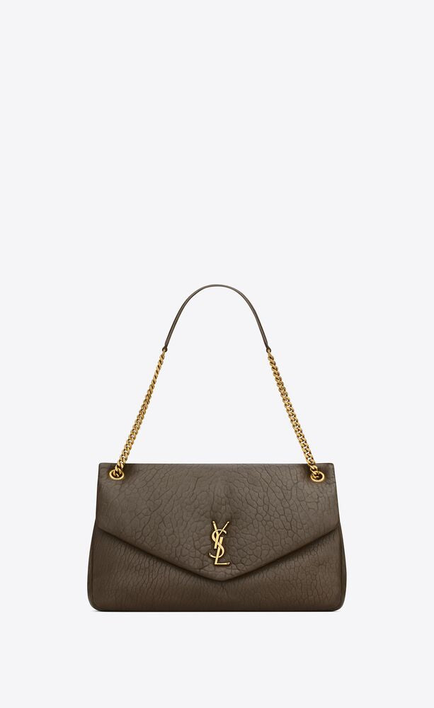 Saint Laurent Women Large Calypso Leather Shoulder Bag