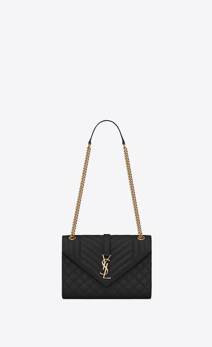 Saint Laurent Women Medium Envelope Quilted Leather Bag