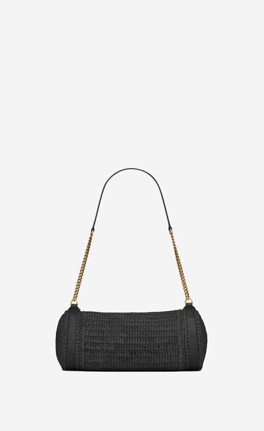 Saint Laurent Women Small Cassandre Raffia Shoulder Bag