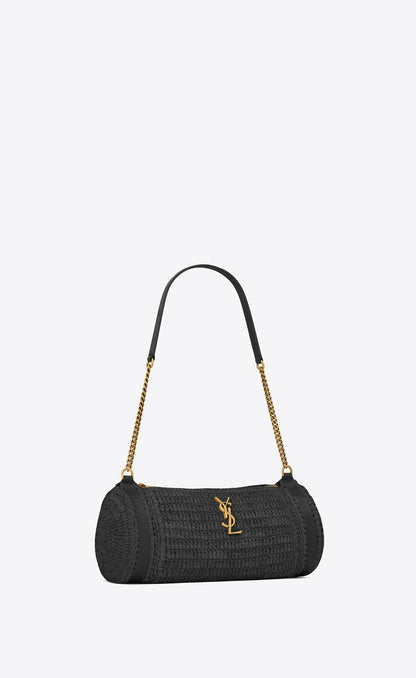 Saint Laurent Women Small Cassandre Raffia Shoulder Bag