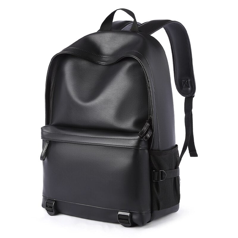 Gothslove Black Leather Backpack for Men: Waterproof and Durable for School, College, and Travel