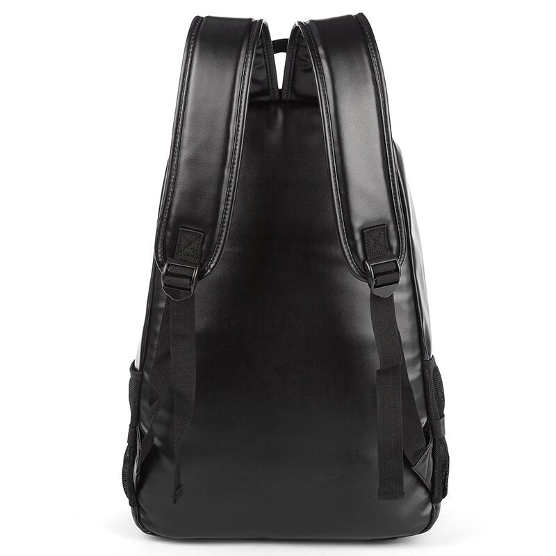 Gothslove Black Leather Backpack for Men: Waterproof and Durable for School, College, and Travel