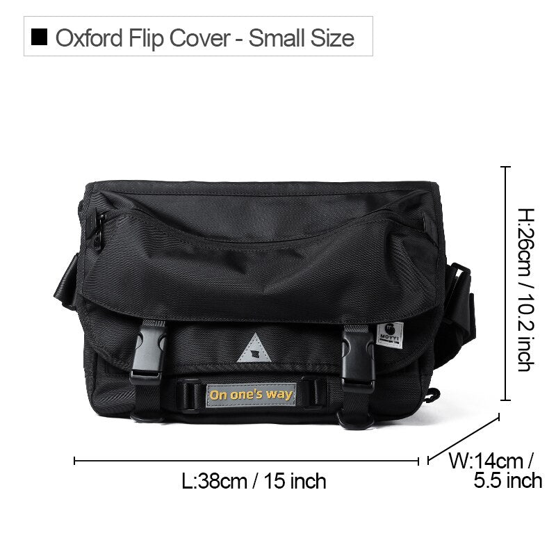 Messenger Bookbag Men Motorcycle Cycling Messenger Bags Waterproof Big Crossbody Shoulder Bag Hip Hop Street Cross Bag