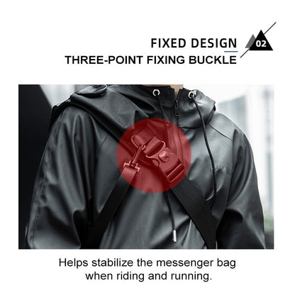 Messenger Bookbag Men Motorcycle Cycling Messenger Bags Waterproof Big Crossbody Shoulder Bag Hip Hop Street Cross Bag