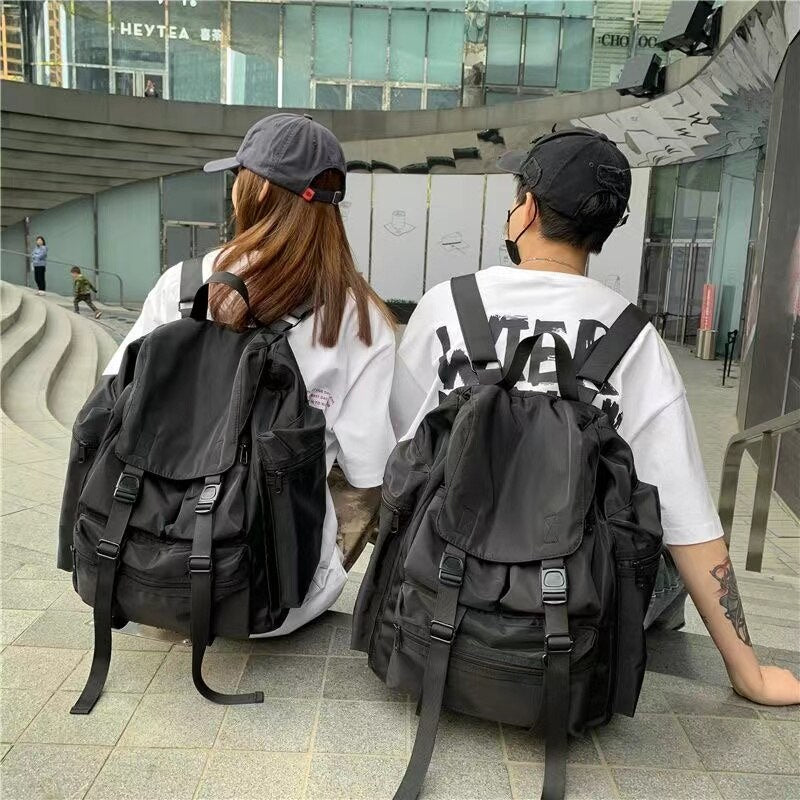 Gothslove Large Capacity Black Collegiate Backpack for High School Students - Ideal for Outdoor Sports and Travel