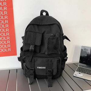 Gothslove Multiple Pocket black Bookbags Backpack Teenager Laptop Backpacks For Student College School Bags