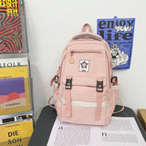 Gothslove Black backpack Large Capacity Waterproof Nylon school backpacks for teens Schoolbag For Colleges