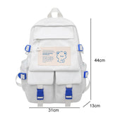 Gothslove Large Capacity Waterproof Nylon Backpack Teenagers and School Use Multiple Pocket Kawaii Schoolbag