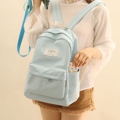 Simple Design Oxford Korea Style Women Backpack  Girls Leisure Bag School Student Book Teenager Useful Travel