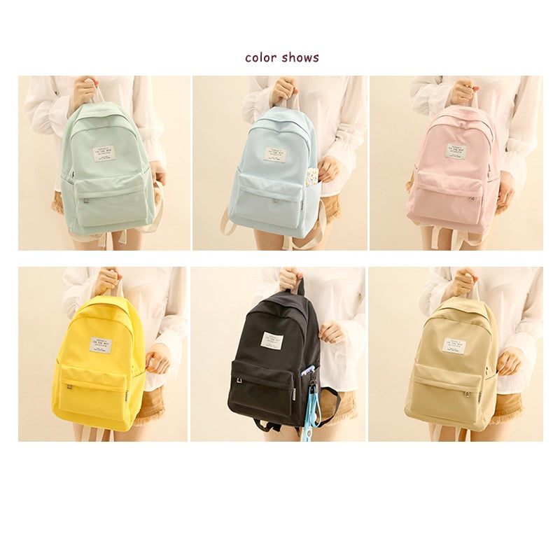 Simple Design Oxford Korea Style Women Backpack  Girls Leisure Bag School Student Book Teenager Useful Travel