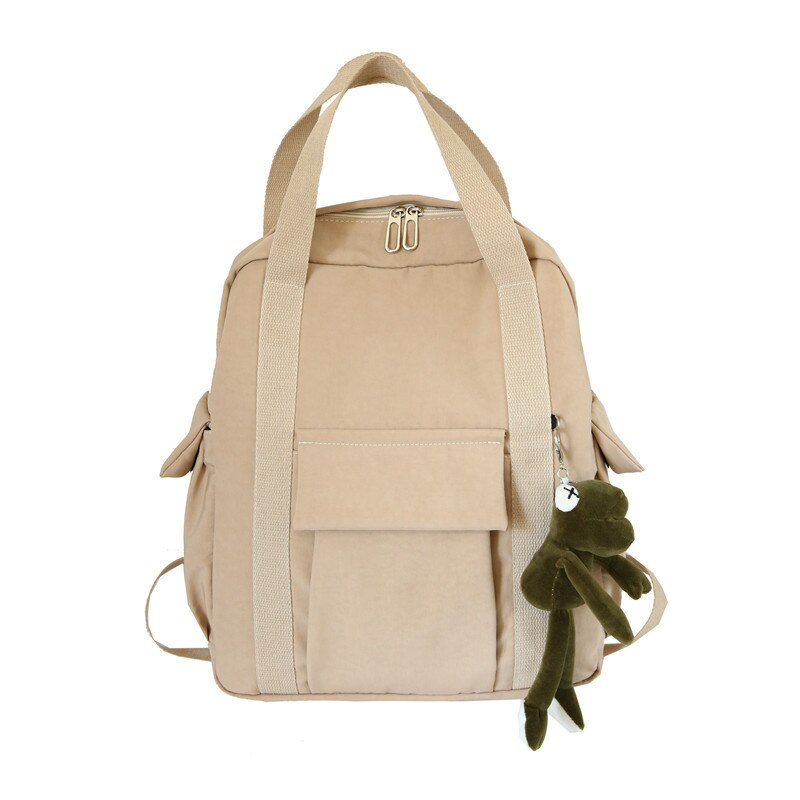 Gothslove Nylon Women Aesthetic Black Backpack Simple School Bag for Girls Teenage Waterproof Travel Handbags Shoulder Bags