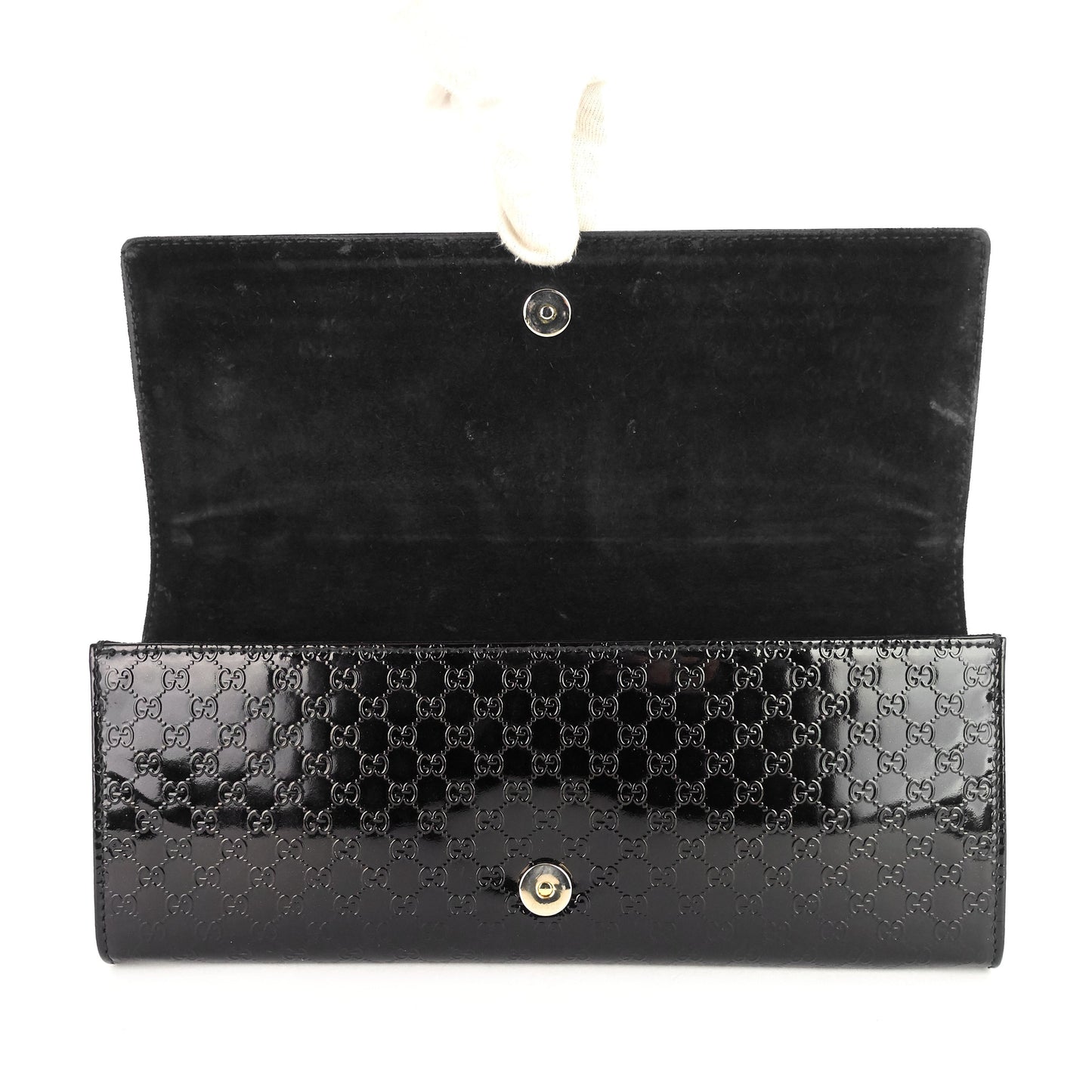 Micro-Guccissima Patent Leather Broadway Clutch Bag